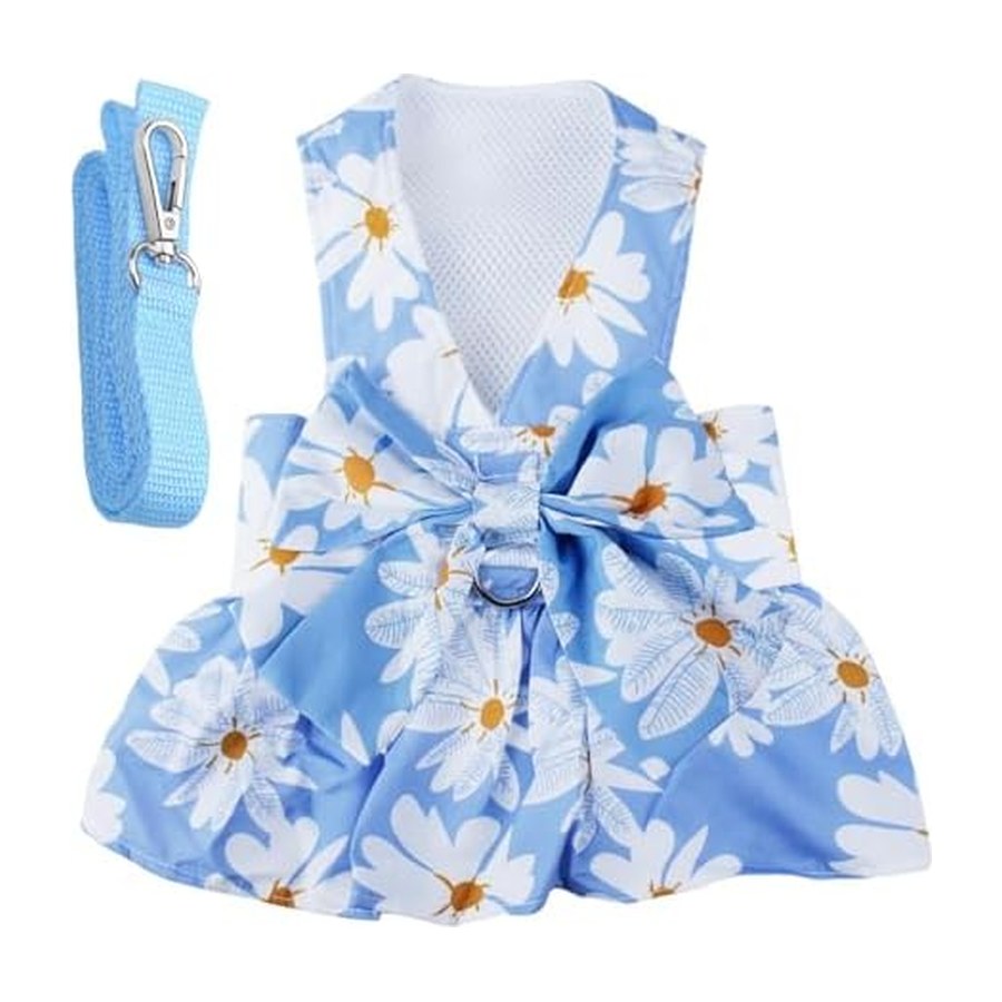 Dog Dress Bowknot Harness Leash
