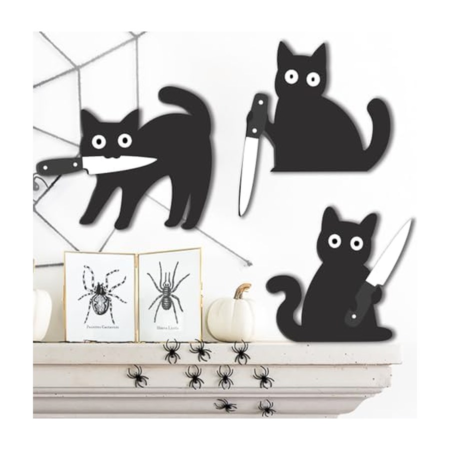 Black Cat Door Decor